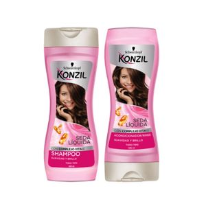 Shampoo Y Acondicionador Konzil Suavidad Y Brillo Seda Líquida 340Ml