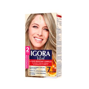 Tinte para cabello IGORA VITAL rubio extra claro cenizo (2 und)