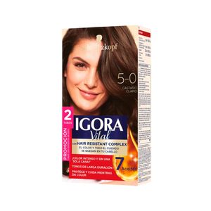Tinte para cabello IGORA VITAL castaño claro larga duración (2 und)