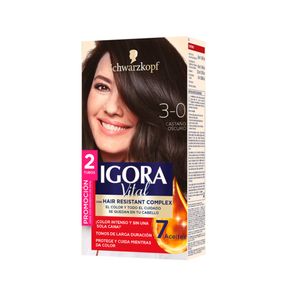Tinte para cabello IGORA VITAL castaño oscuro larga duración (2 und)