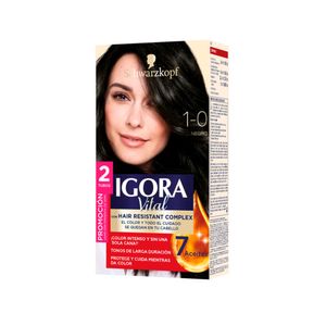Tinte para cabello IGORA VITAL negro intenso larga duración (2 und)