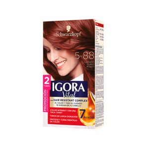 Tinte para cabello IGORA VITAL castaño claro rojizo larga duración (2 und)