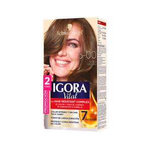 Tinte para cabello IGORA VITAL rubio oscuro larga duración (2 und)