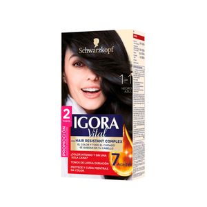 Tinte para cabello IGORA VITAL negro azul larga duración (2 und)