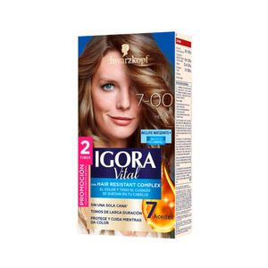 Tinte para cabello IGORA VITAL rubio mediano larga duración (2 und)