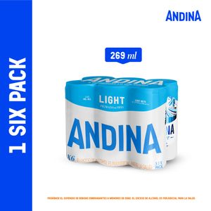 Cerveza Andina Light Lata 269 Ml X6 Unds