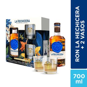 Ron La Hechicera Reserva Familiar 700 Ml + 2 Vasos FY25