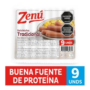 Salchicha Zenú Tradicional 225 G X9 Unds