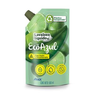 Lavaloza Líquido Ecoazul Limón Bicarbonato doypack x500ml