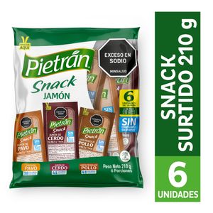 Jamón Pietrán Snack Surtido sin Conservantes 210 G X6 Unds
