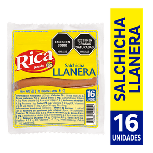 Salchicha Rica Rondo Llanera 500 G X16 Unds