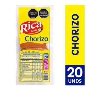 Chorizo Rica Paquete Familiar 1000 G X20 Unds