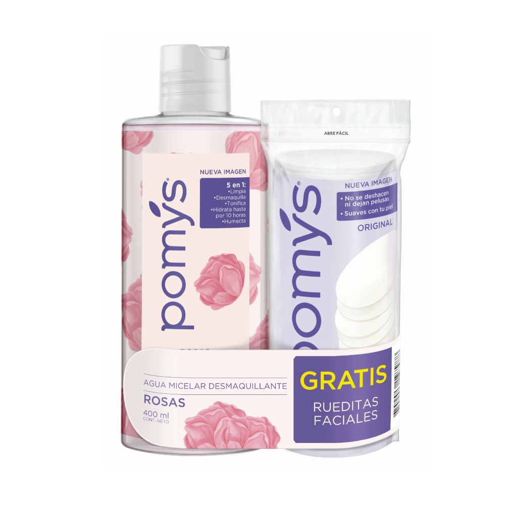 Imagen de Agua Micelar Pomys 400 Ml + Gratis Rueditas AGUA MICELAR POMYS 400ML GTS RUEDITAS