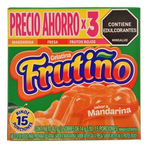 Gelatina Frutiño Mandarina Fresa Frutos Rojos 42 G X3 Unds