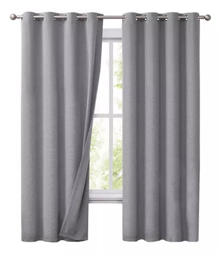Imagen de Cortina Semi Blackout Termica Set 2 140x220 Aislante Gris IMPT74