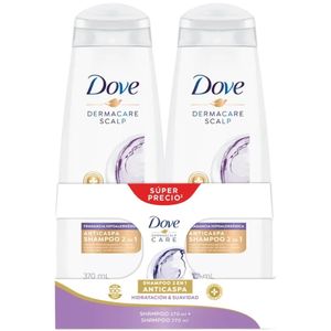 Shampoo Dove Anticaspa Hidratación y Suavidad 370 Ml X2 Unds