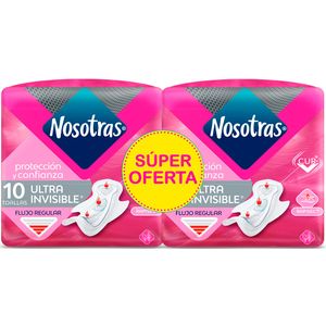 Toalla Higiénica Nosotras Invisible Rapisec X10 Unds
