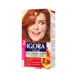 Tinte para cabello IGORA VITAL cobrizo claro larga duración (2 und)