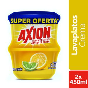 Lavaplatos en Crema Axion Lima Limon 450g x2