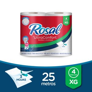 Papel Higiénico Rosal Ultraconfort 4 unds x 25 m c/u