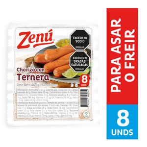 Chorizo Zenú con Ternera 440 G X8 Unds
