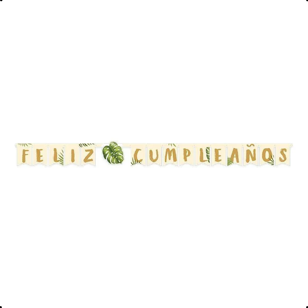 Imagen de Cartel de Letras Sempertex Papel de Feliz Cumpleaños con Hojas Cartel Sempertex Papel Hojas