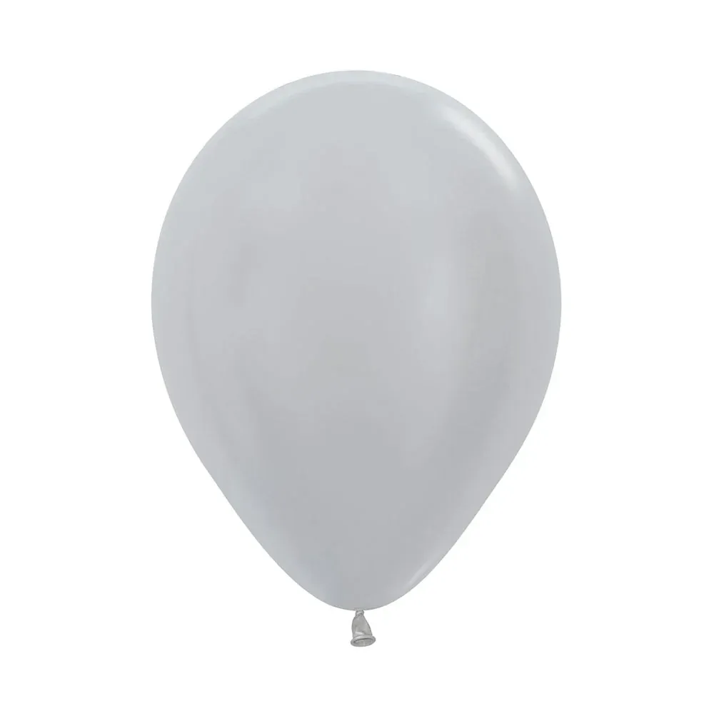 Imagen de Globo Sempertex R-12 Satin Plata X12