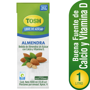 Bebida de almendras TOSH sin azúcar (1000 ml)
