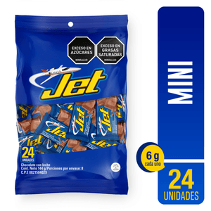 Chocolatina Jet Mini Leche 6 G X24 Unds