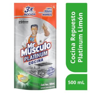 Limpiador MR MUSCULO líquido platinum cocina aroma limón (500 ml)