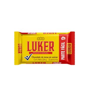 Chocolate LUKER tradicional sin azúcar (224 gr)