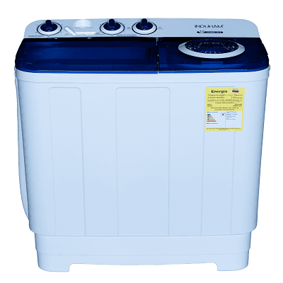 LAVADORA SEMIAUTOMATICA DOBLE TINA 5 KGS MARCA INDUHAM HAM50-1976 COLOR BLANCO 110V