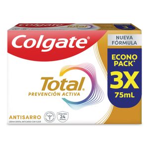 Crema Dental Colgate Total 12 Anti Sarro 75 Ml X3 Unds