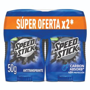 Desodorante Speed Stick Hombre Carbon Absorb Stick 50 G X2 Unds
