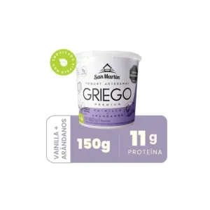 Yogurt griego SAN MARTIN premium vainilla arándanos (143 ml)