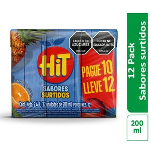 Jugo Hit Surtido 200 Ml 12X10 Unds