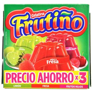 Gelatina Frutiño Limón Fresa Frutos Rojos 42 G X3 Unds