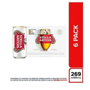 Cerveza Stella Artois Lata 269 Ml X6 Unds