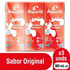Leche Alquería Original 180 Ml X3 Unds
