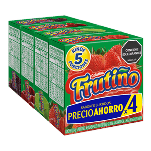 Gelatina Frutiño Polvo Surtido 56 G X4 Unds