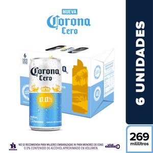 Cerveza Corona Cero - Lata 269ml x6