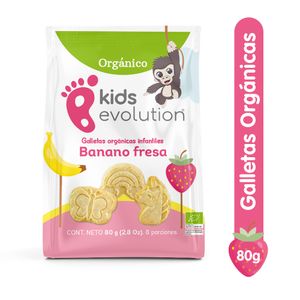 Galleta Kids Evolution Orgánica Banano Fresa 80 G