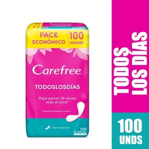 Protectores Carefree Todos los Días PACK ECONÓMICO X100 Unds