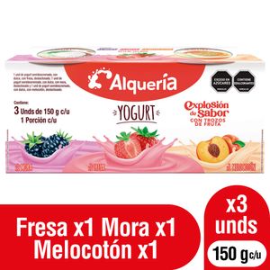 Yogurt Alquería surtido 150g x3unds