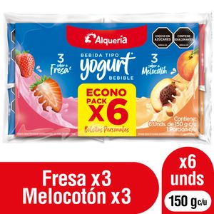 Alimento Lacteo Alqueria Fresa Melocoton 150g x6unds