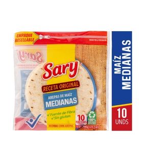 Arepa Sary Maíz Med 700 G X10 Unds