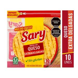 Arepa Sary con Queso Extradelgadas 600 G X10 Unds