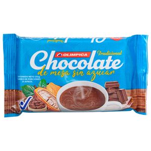 Chocolate de Mesa Olimpica Tradicional sin Azúcar 250 G