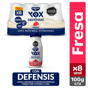 Yogurt Yox Fresa 100 G X8 Unds