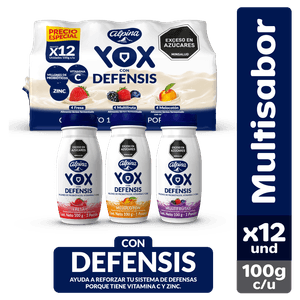 Yogurt Yox con Defensis Multisabor 100 G X12 Unds